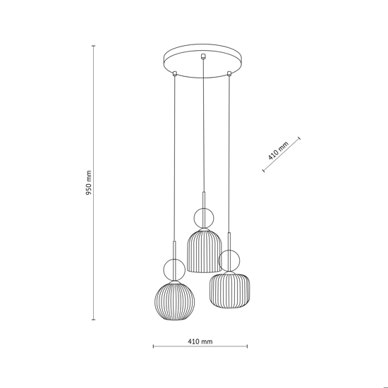 lampadario per camera da letto stile contemporaneo 3 vetri pendenti bianco ambra